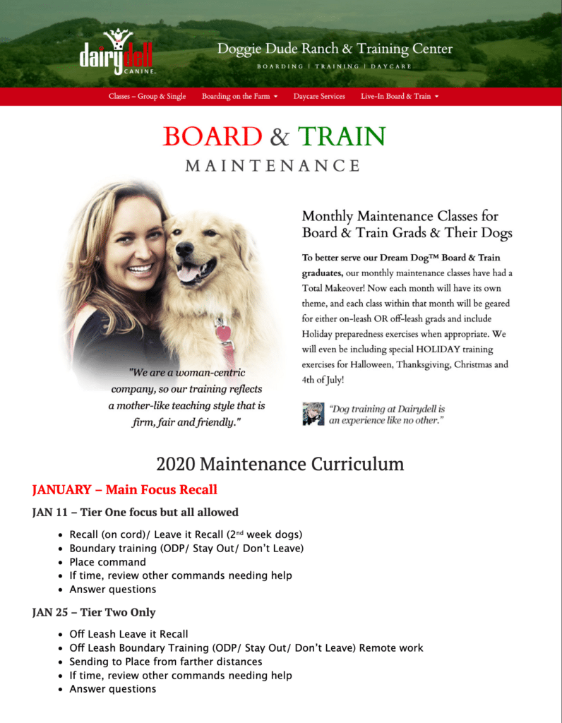 Board & Train Maintenance Classes 3